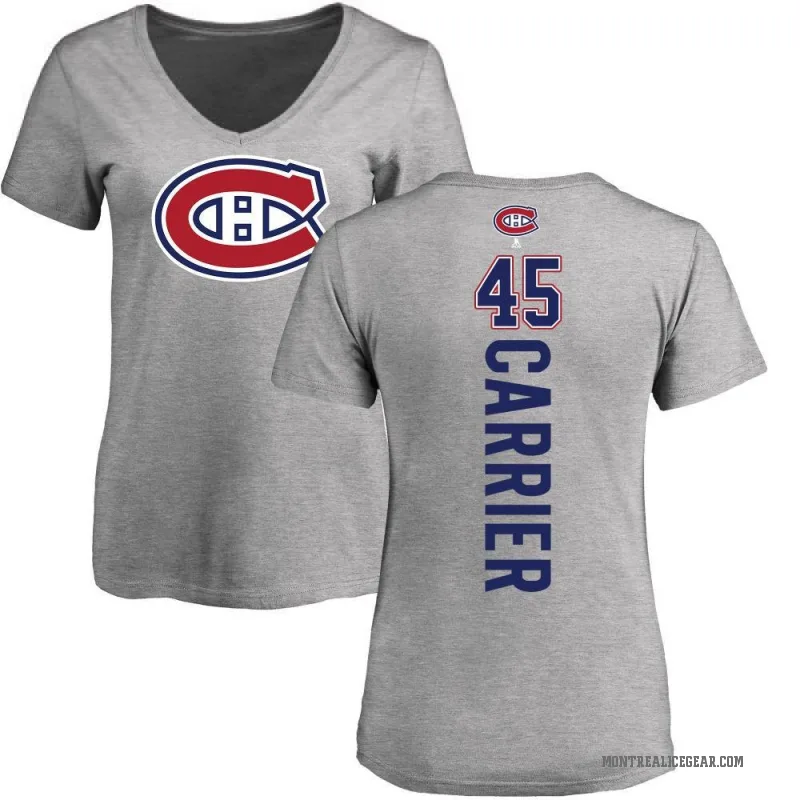 Alexandre Carrier Women's Ash Montreal Canadiens Backer T-Shirt -