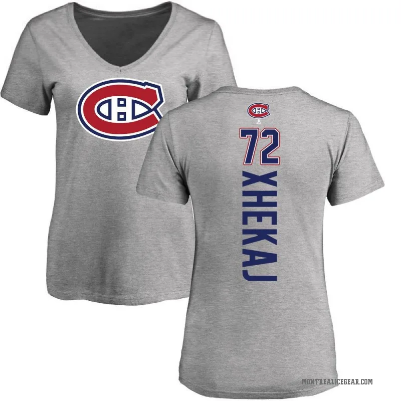 Arber Xhekaj Women's Ash Montreal Canadiens Backer T-Shirt -