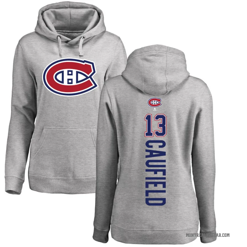 Cole Caufield Women's Montreal Canadiens Branded Ash Backer Pullover Hoodie