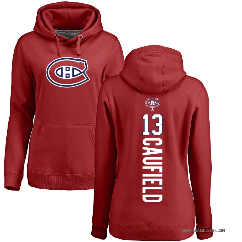 Cole Caufield Women's Red Montreal Canadiens Branded Backer Pullover Hoodie