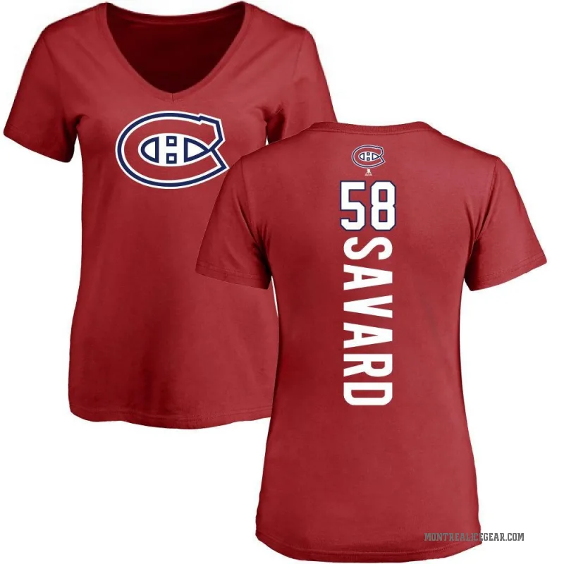 David Savard Women's Red Montreal Canadiens Backer T-Shirt -