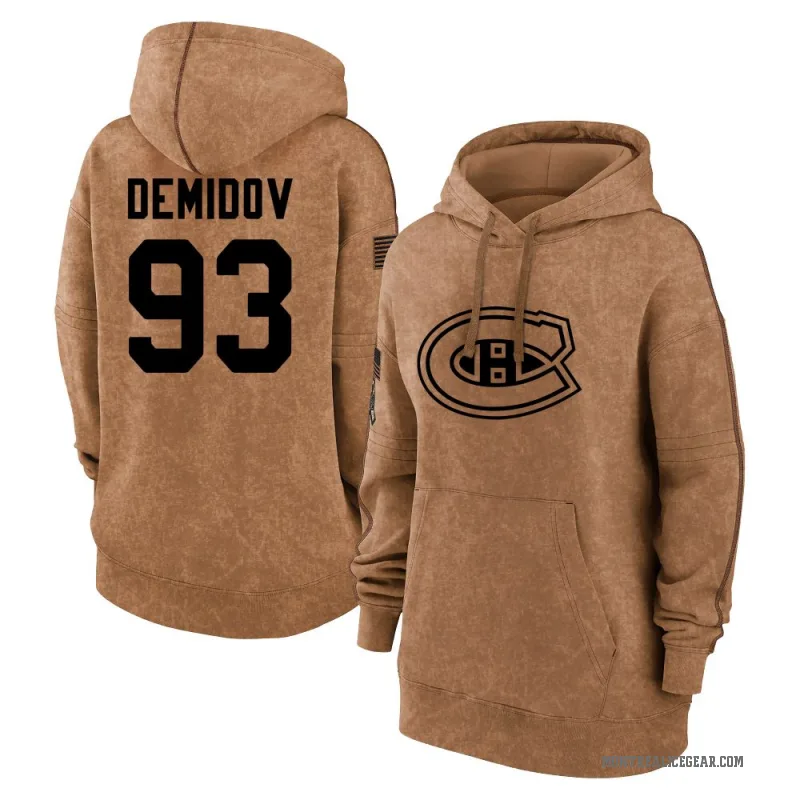 Ivan Demidov Women's Brown Montreal Canadiens 2023 Salute to Service Pullover Hoodie