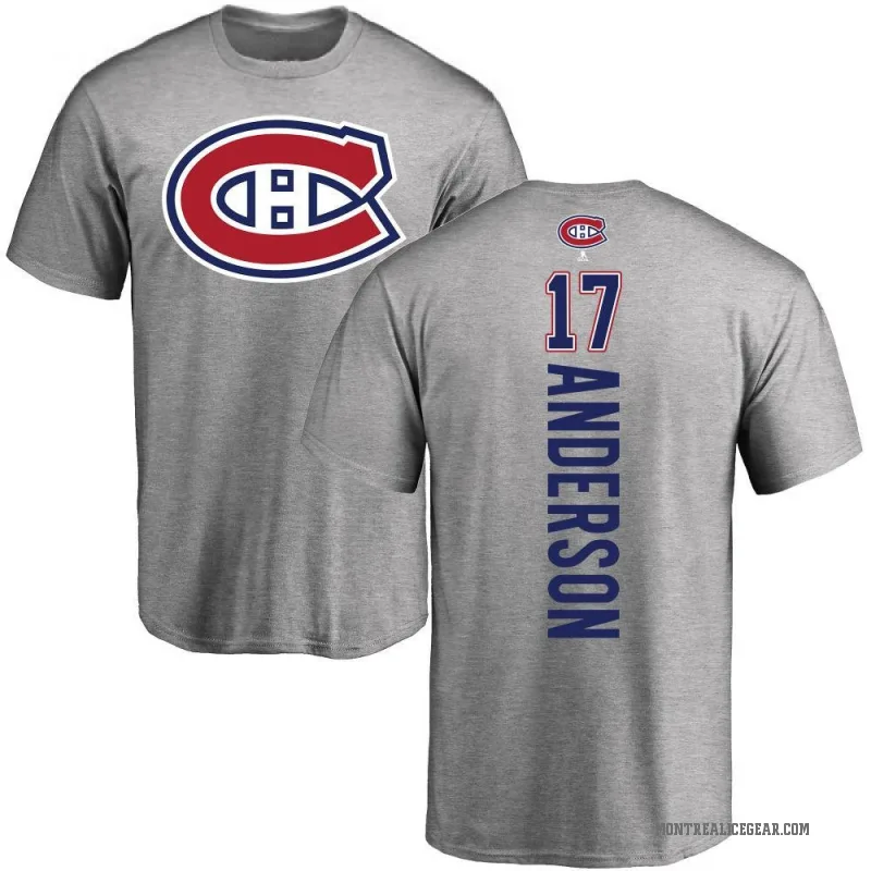 Josh Anderson Men's Ash Montreal Canadiens Backer T-Shirt -