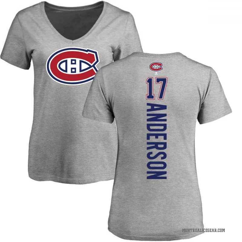 Josh Anderson Women's Ash Montreal Canadiens Backer T-Shirt -