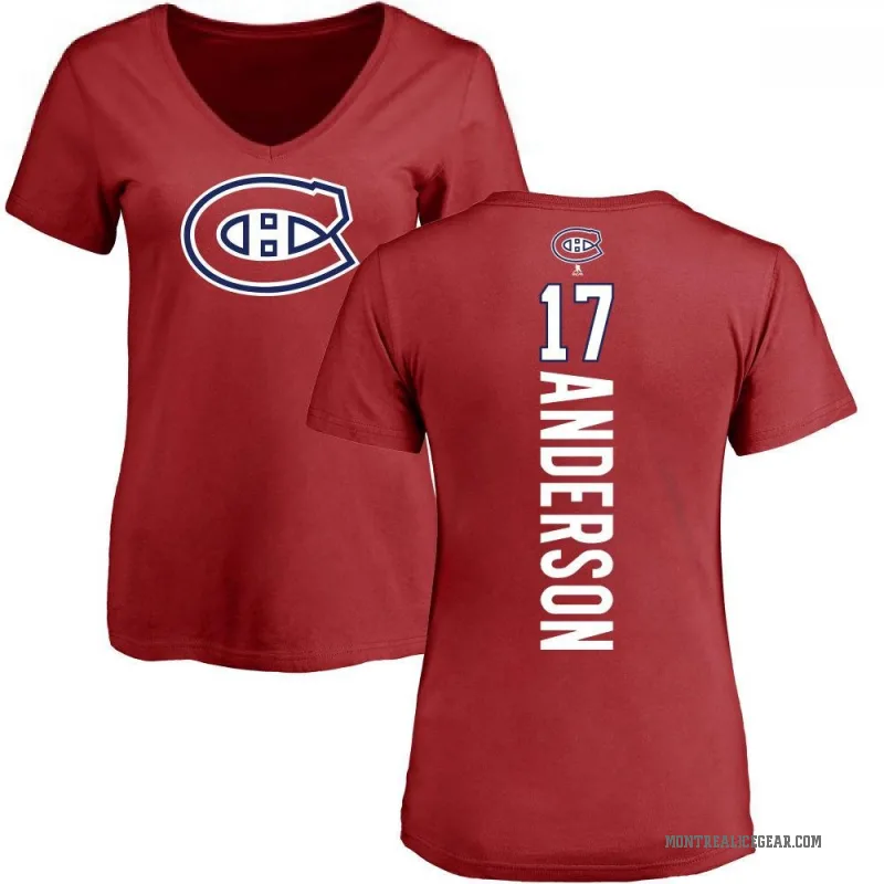 Josh Anderson Women's Red Montreal Canadiens Backer T-Shirt -