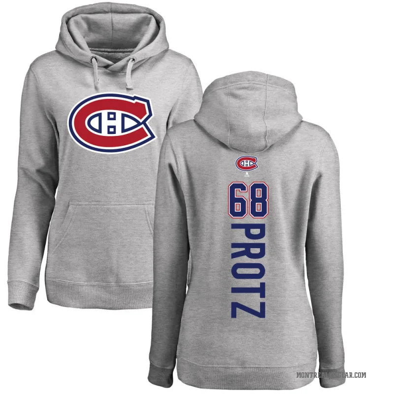 Owen Protz Women's Montreal Canadiens Branded Ash Backer Pullover Hoodie