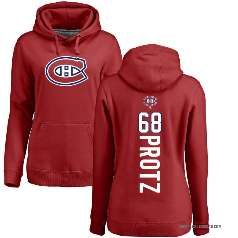 Owen Protz Women's Red Montreal Canadiens Branded Backer Pullover Hoodie