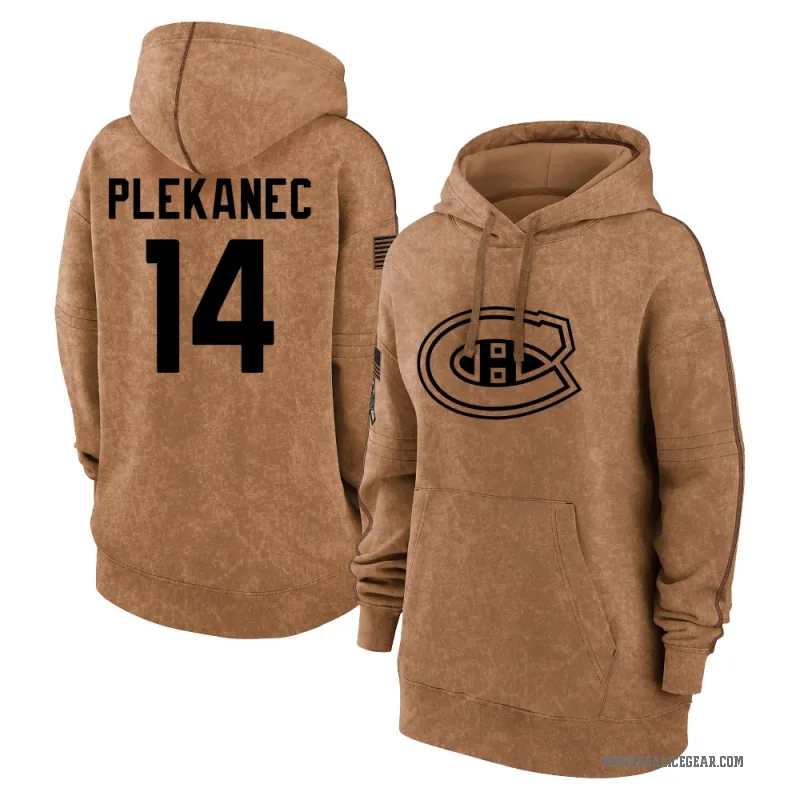 Tomas Plekanec Women's Brown Montreal Canadiens 2023 Salute to Service Pullover Hoodie