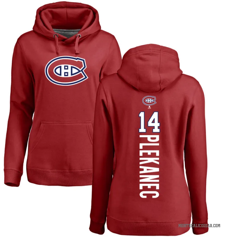 Tomas Plekanec Women's Red Montreal Canadiens Branded Backer Pullover Hoodie